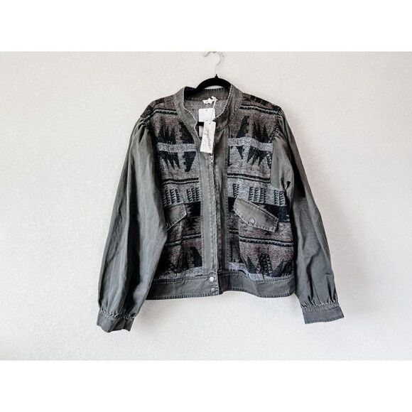 NWT! Mystree The Gia Jacquard Front Twill Aztec Vintage Print Jacket - Picture 2 of 8